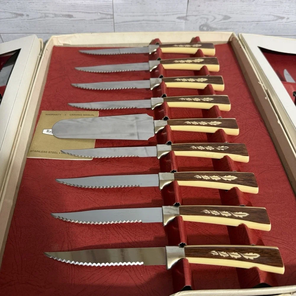 Vintage Regent Sheffield 19‎ Piece Treasure Chest Stainless Knife Set Cutlery